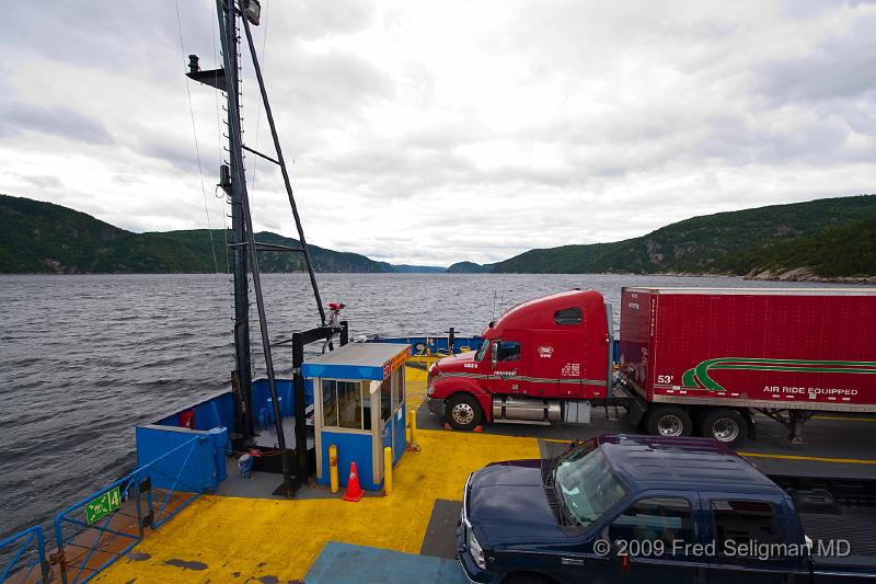 20090831_184413 D3.jpg - Vehicles on the ferry, crossing the Saguenay River at Tadousac